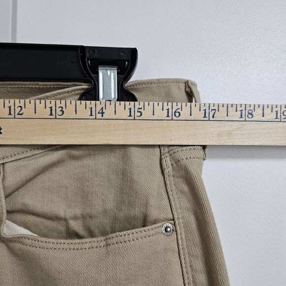 Levi's 505 Jeans Women’s 32 (33x30.5) Tan Mid-Rise Straight Leg EUC - Picture 6 of 11